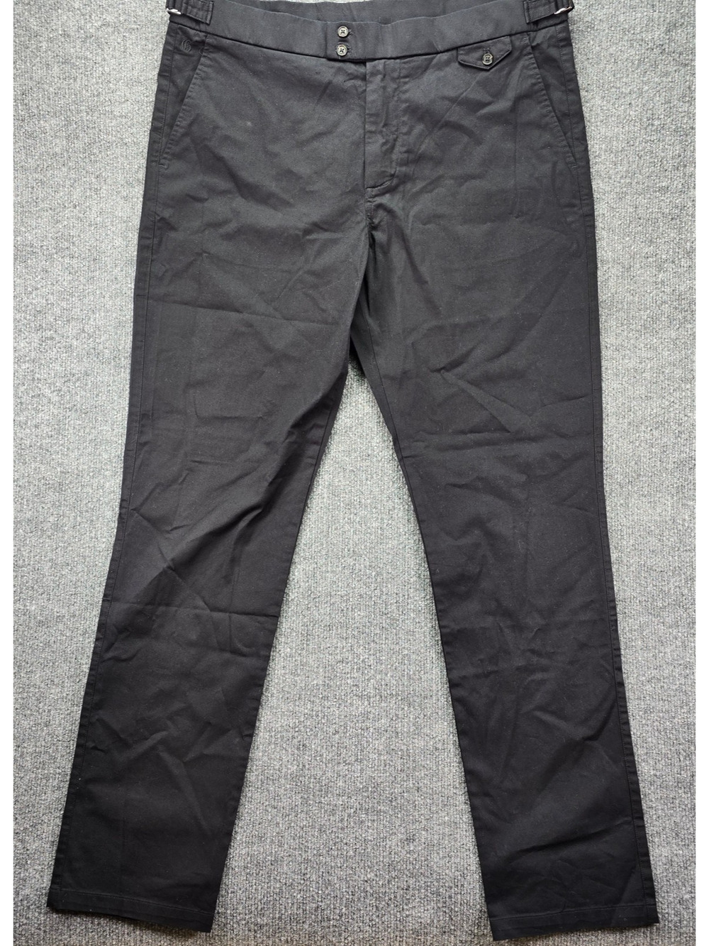 Greyson Pants Mens 36x32 Black Golf Stretch Pockets Side Adjuster Flat Chinos